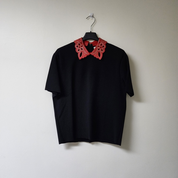 Valentino top with leather collar - Picture 2 of 10